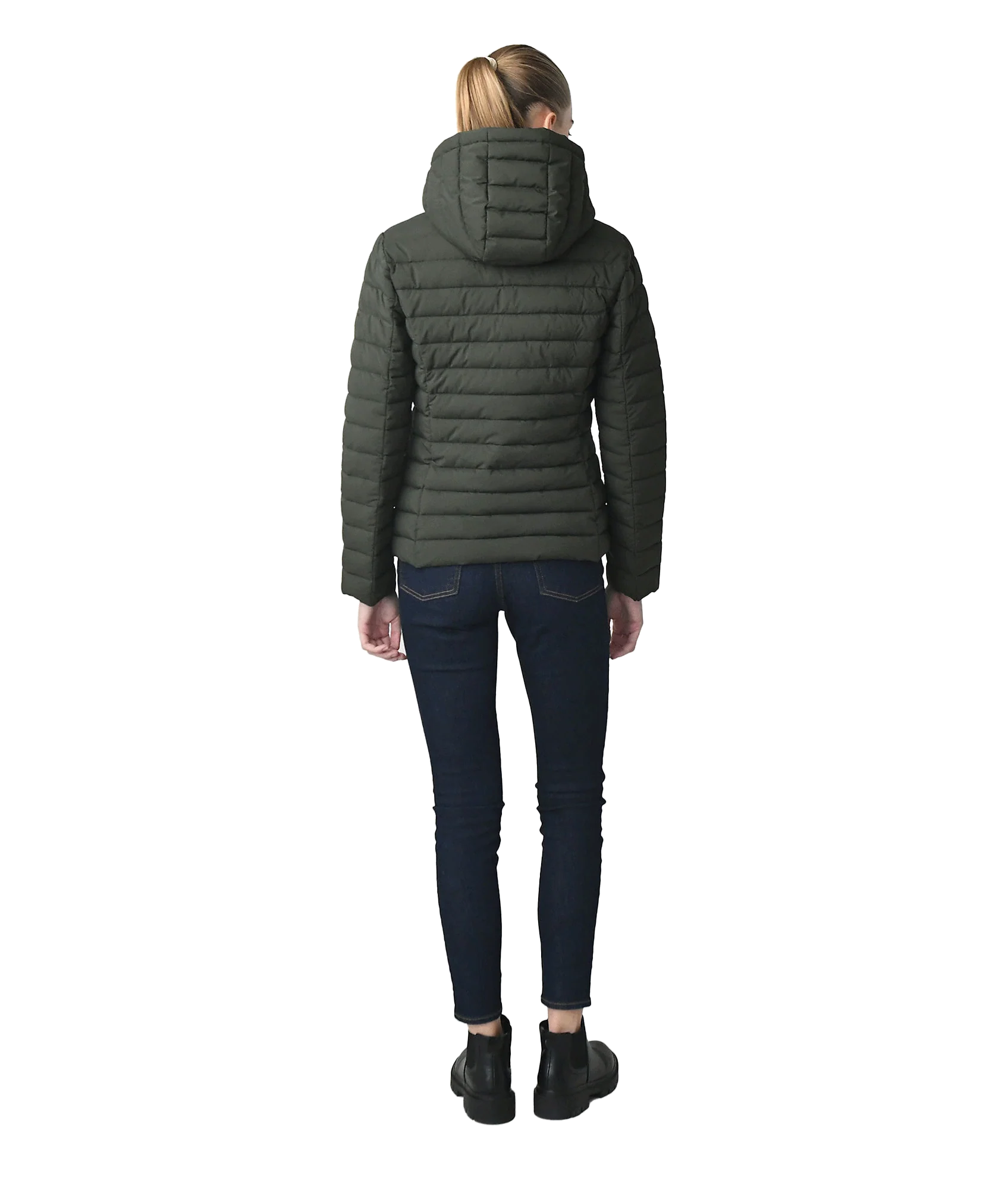 Quilted Hooded Jacket - Green - Image 3
