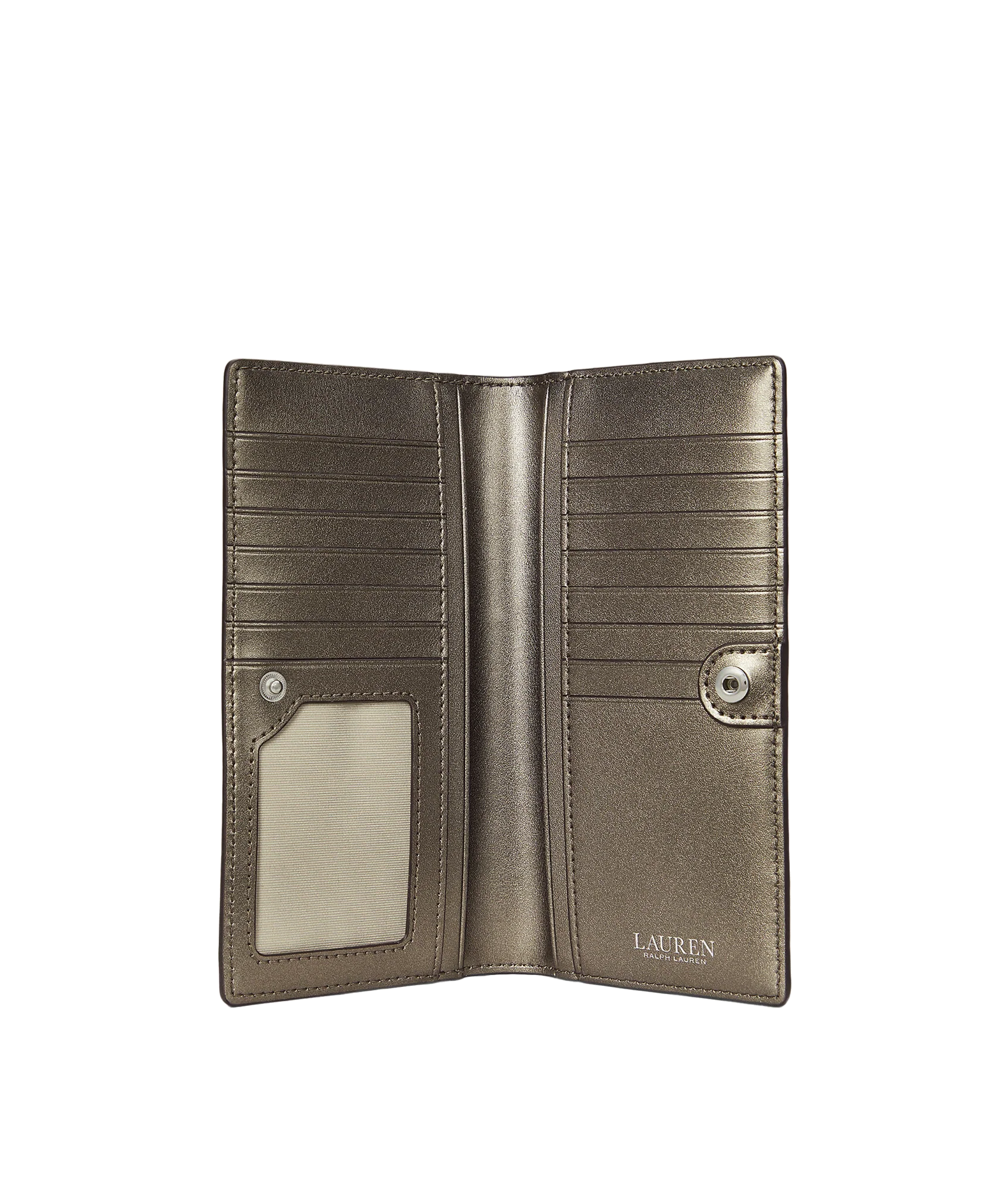 Crosshatch Leather Slim Wallet - Silver - Image 3