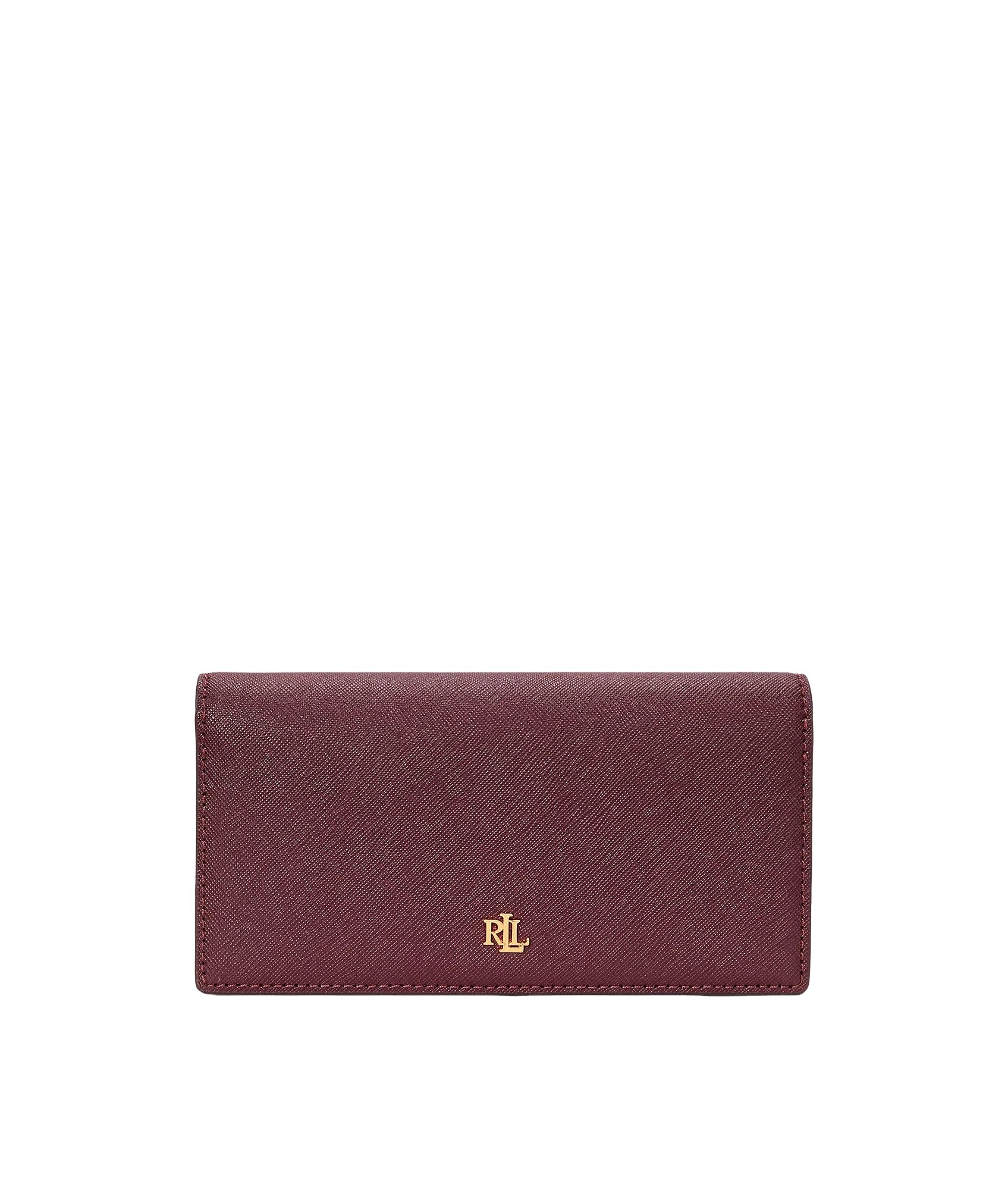 Crosshatch Leather Slim Wallet - Red