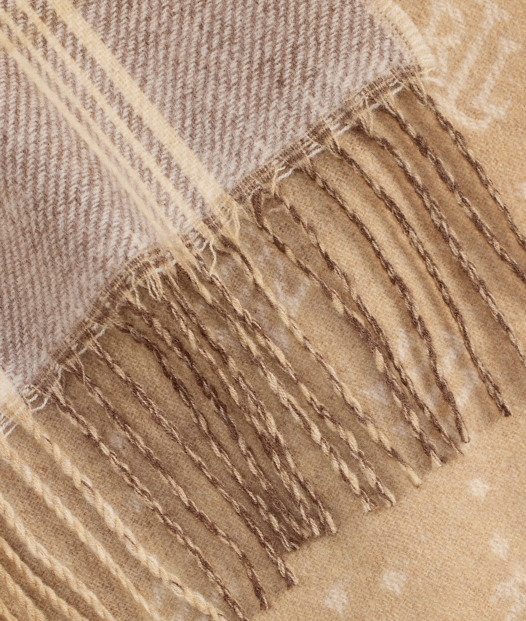 Plaid & Logo-motif Reversible Scarf - Brown - Image 5
