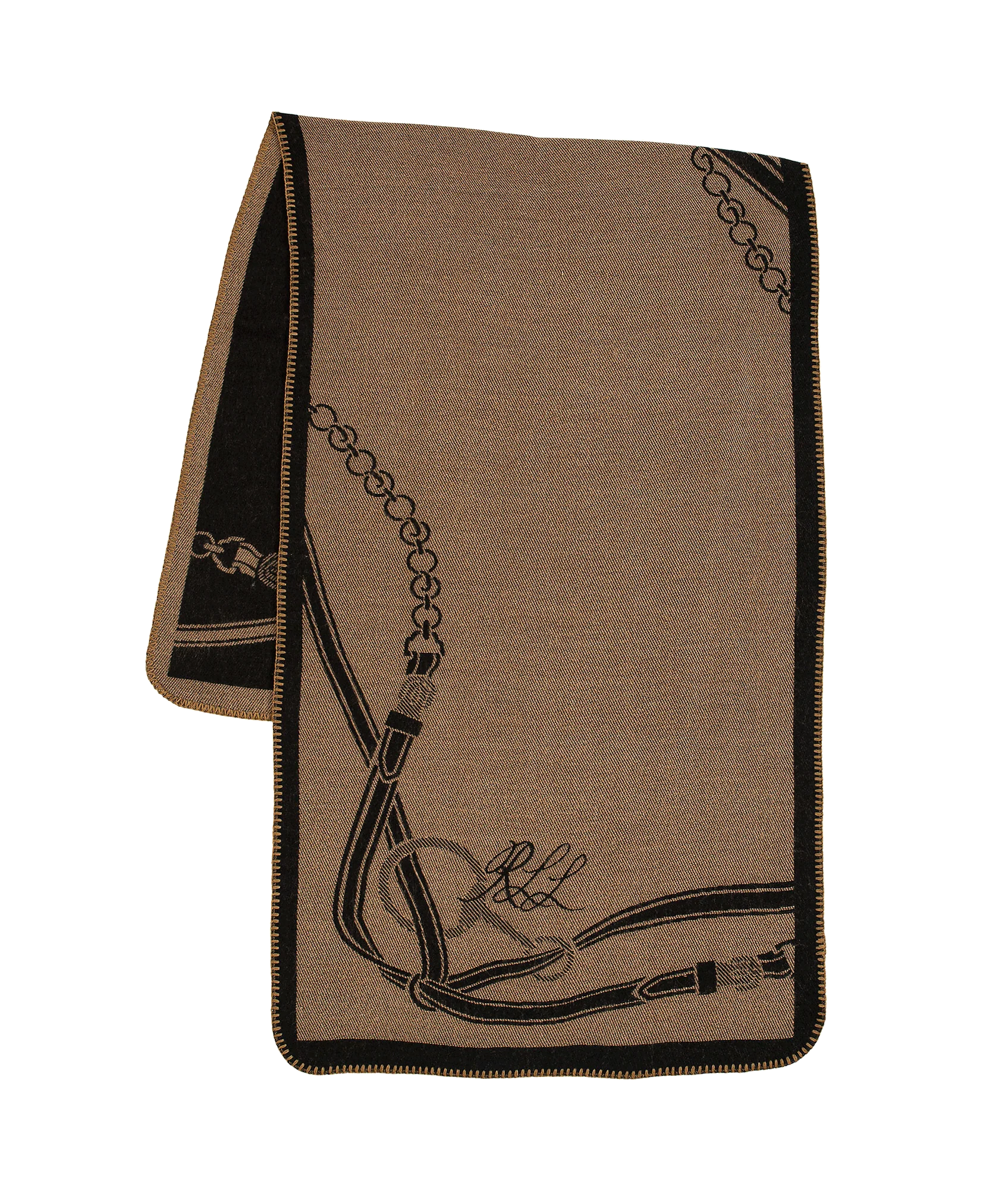 Belting-motif Jacquard Blanket Scarf - Multi - Image 5