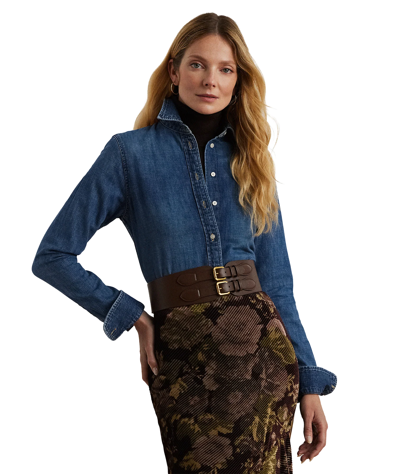 Classic Fit Denim Shirt - Blue - Image 2