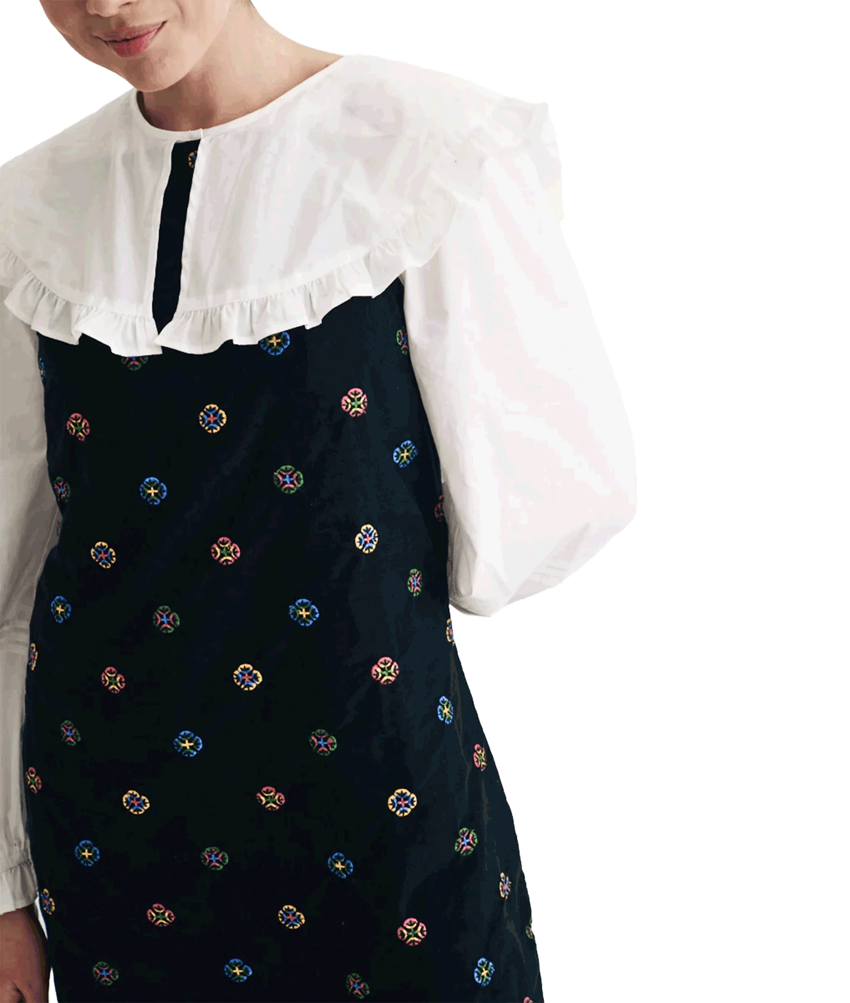 Cord Pepper Mini Pinafore Dress - Black - Image 3
