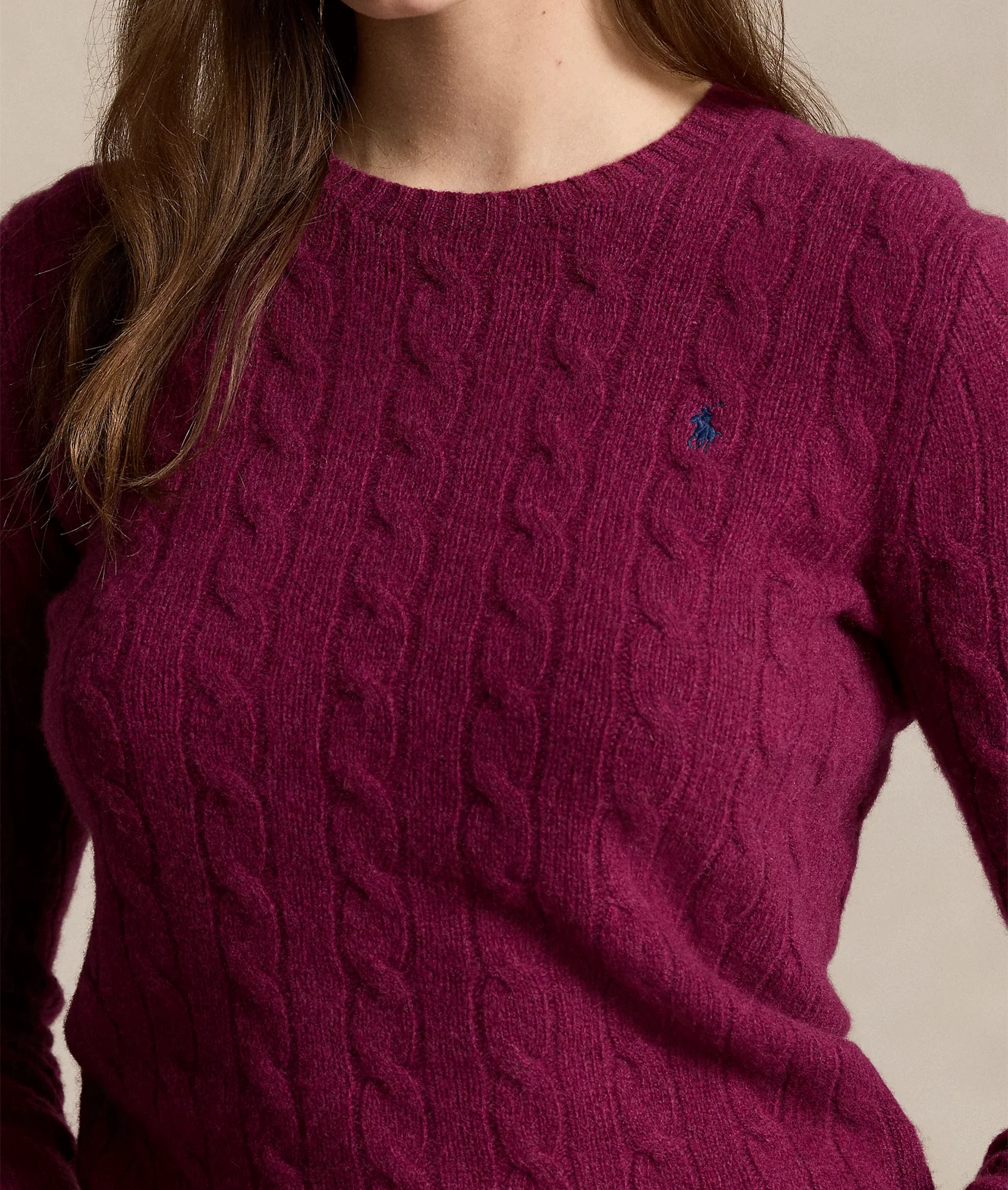 Cable-knit Wool-cashmere Sweater - Purple - Image 5
