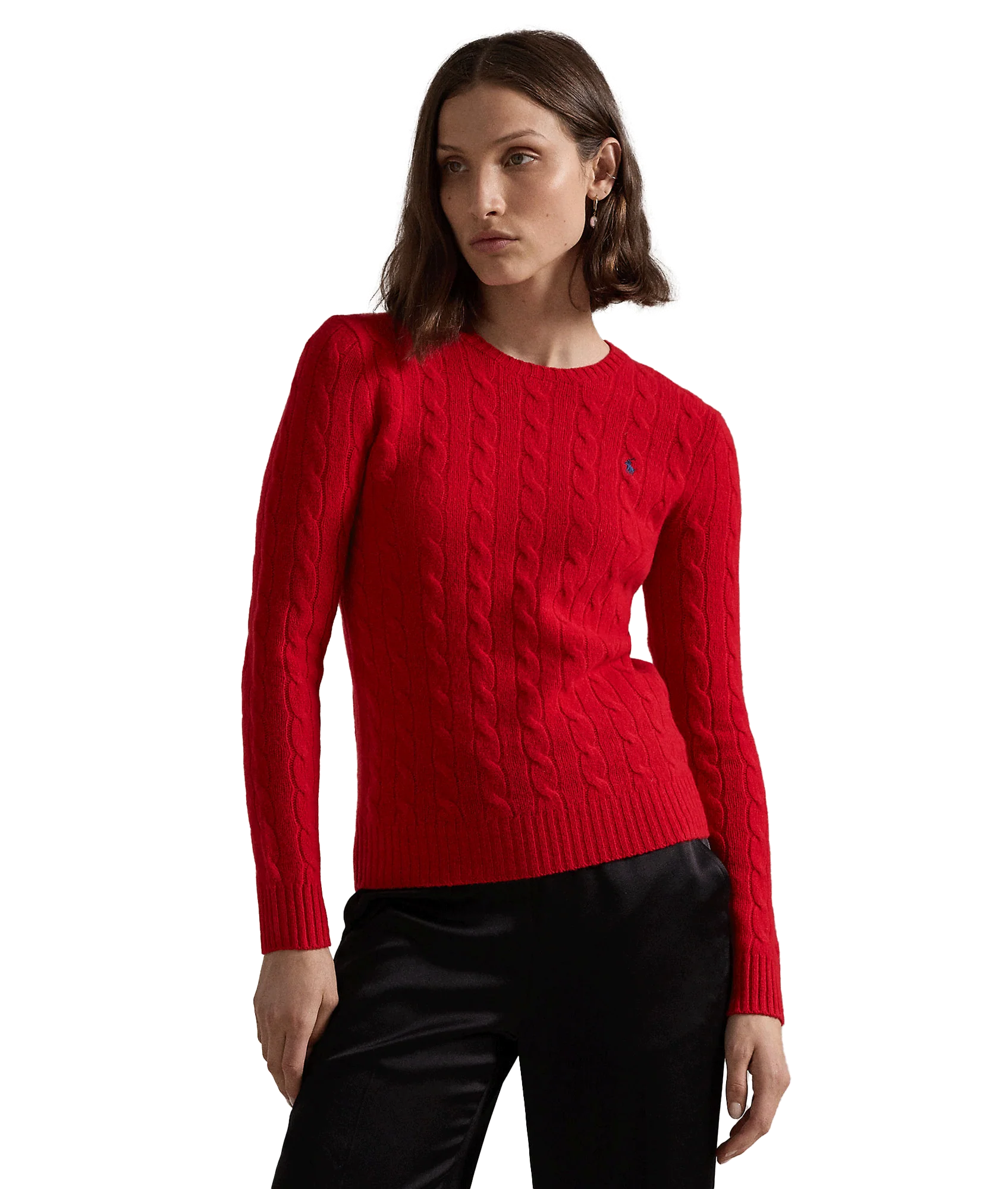 Cable-knit Wool-cashmere Sweater - Red - Image 2