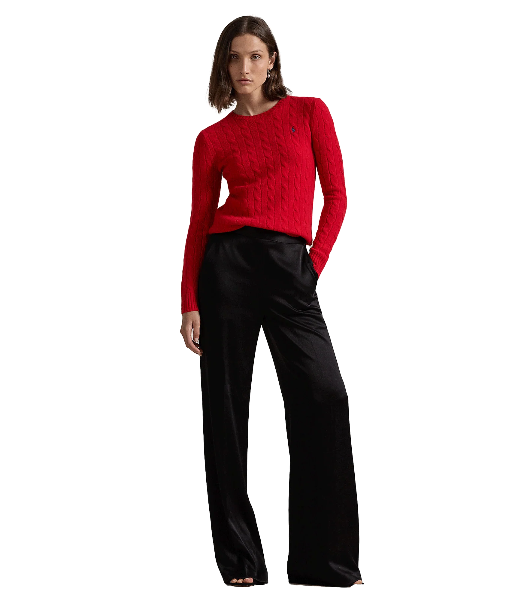 Cable-knit Wool-cashmere Sweater - Red - Image 3