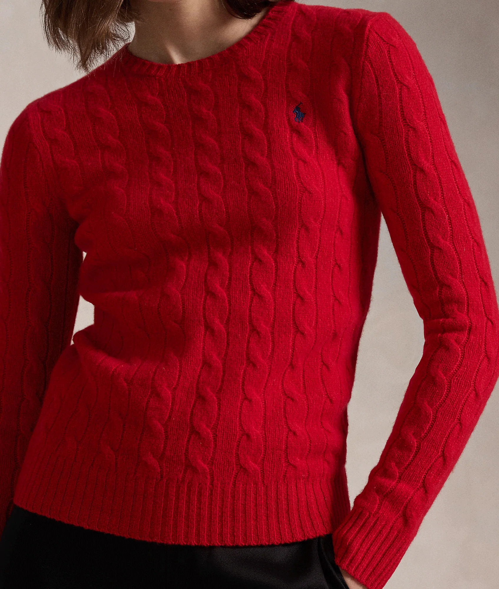 Cable-knit Wool-cashmere Sweater - Red - Image 5