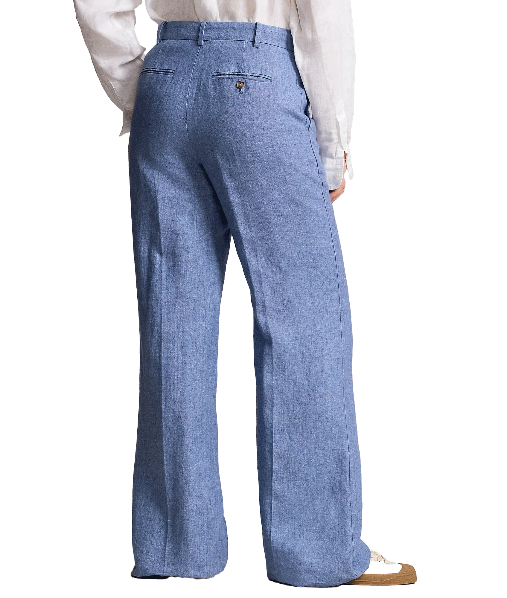 Linen Wide-leg Pant - Blue - Image 5