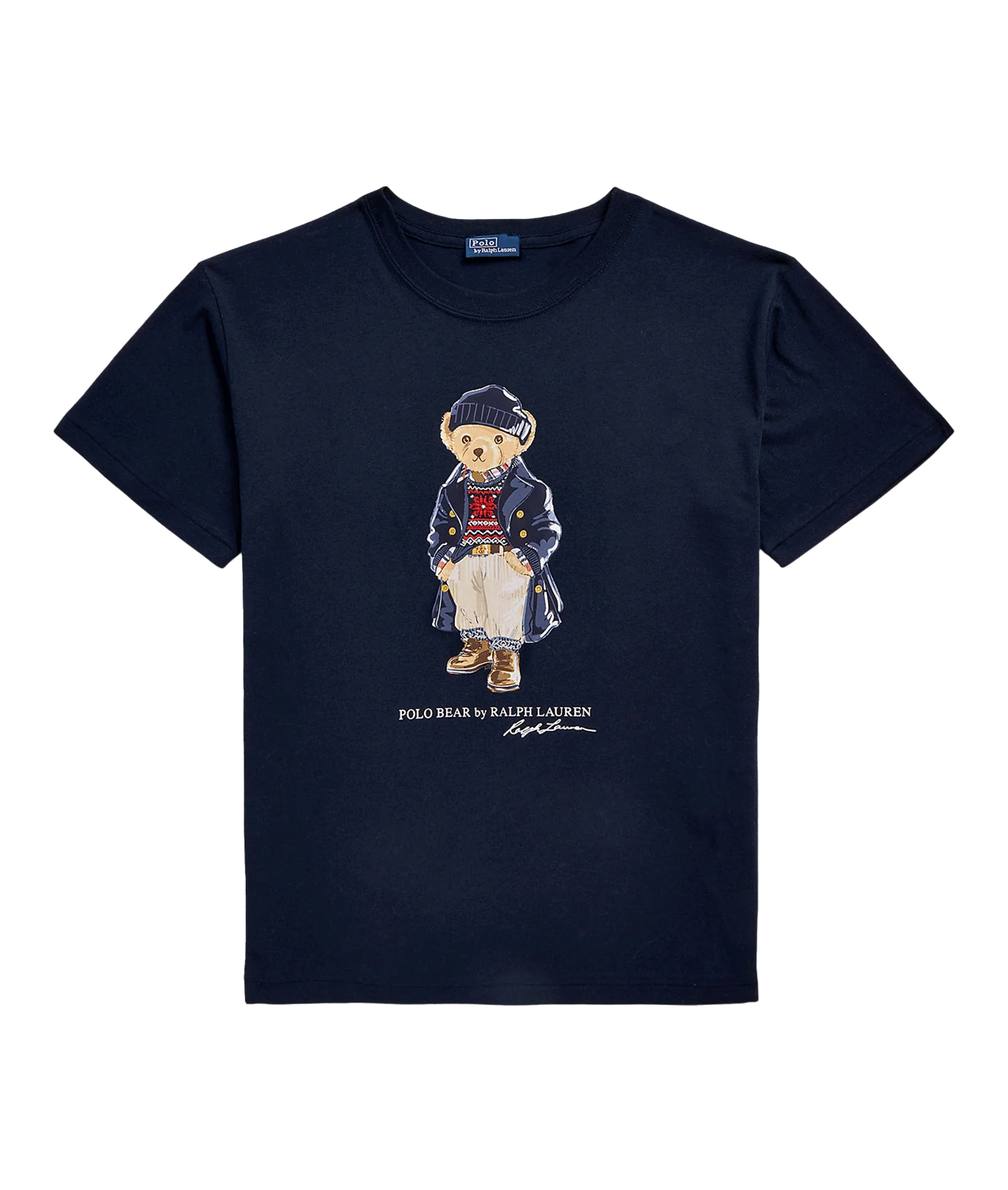 Polo Bear Logo Cotton Jersey Tee - Navy