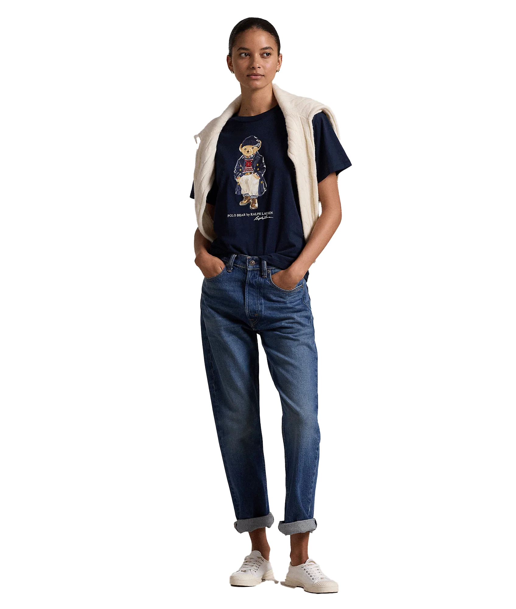 Polo Bear Logo Cotton Jersey Tee - Navy - Image 2
