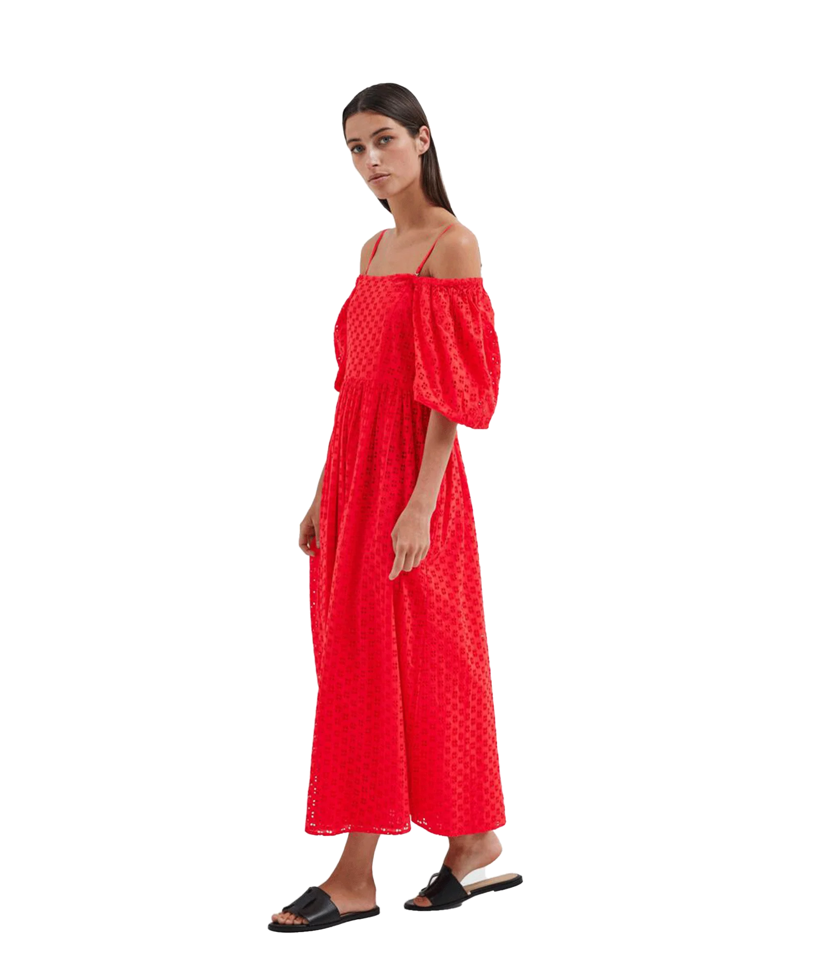 Off-shoulder Maxi Dress - Red - Image 5