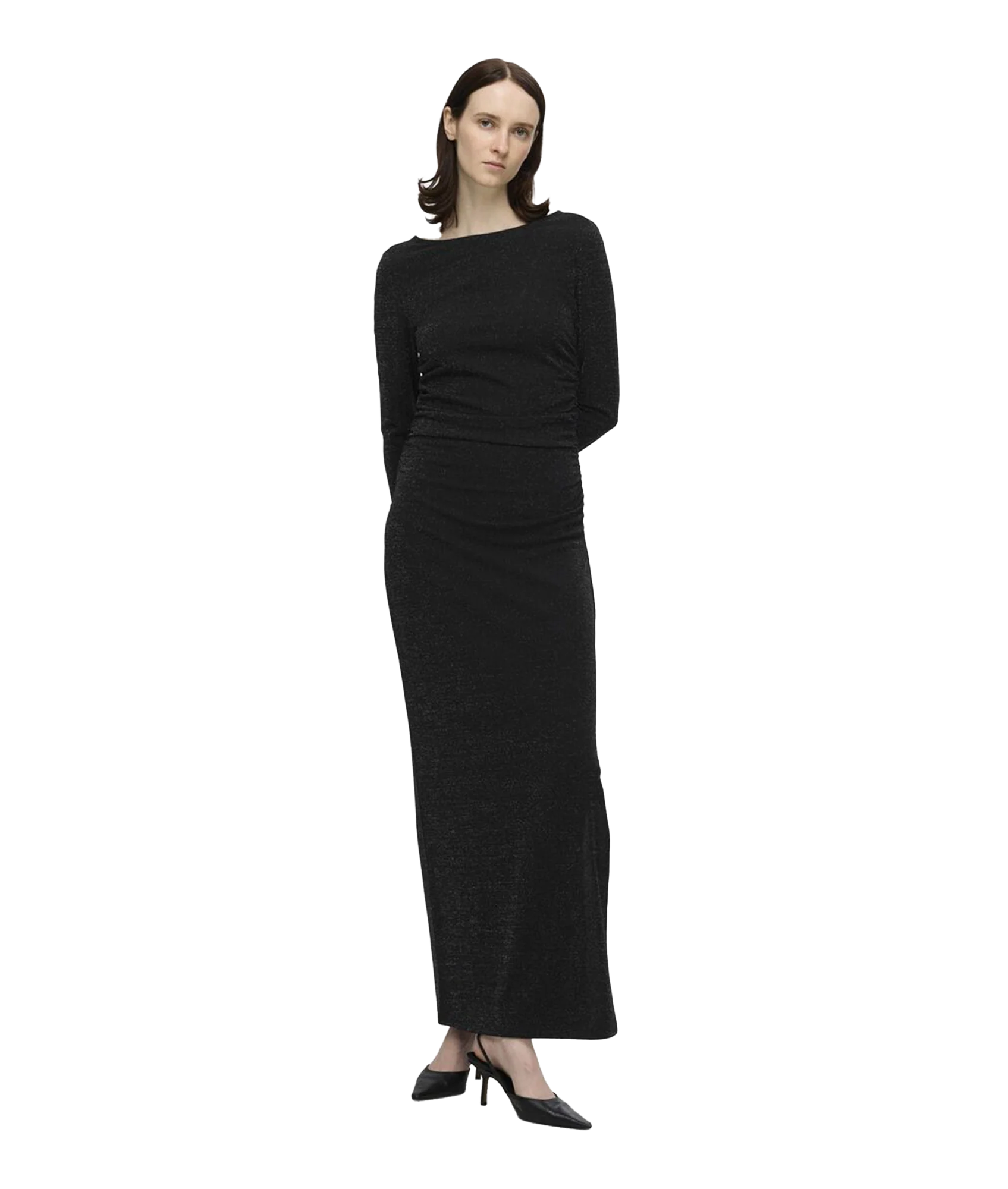 Reversible Glitter Maxi Dress - Black - Image 3