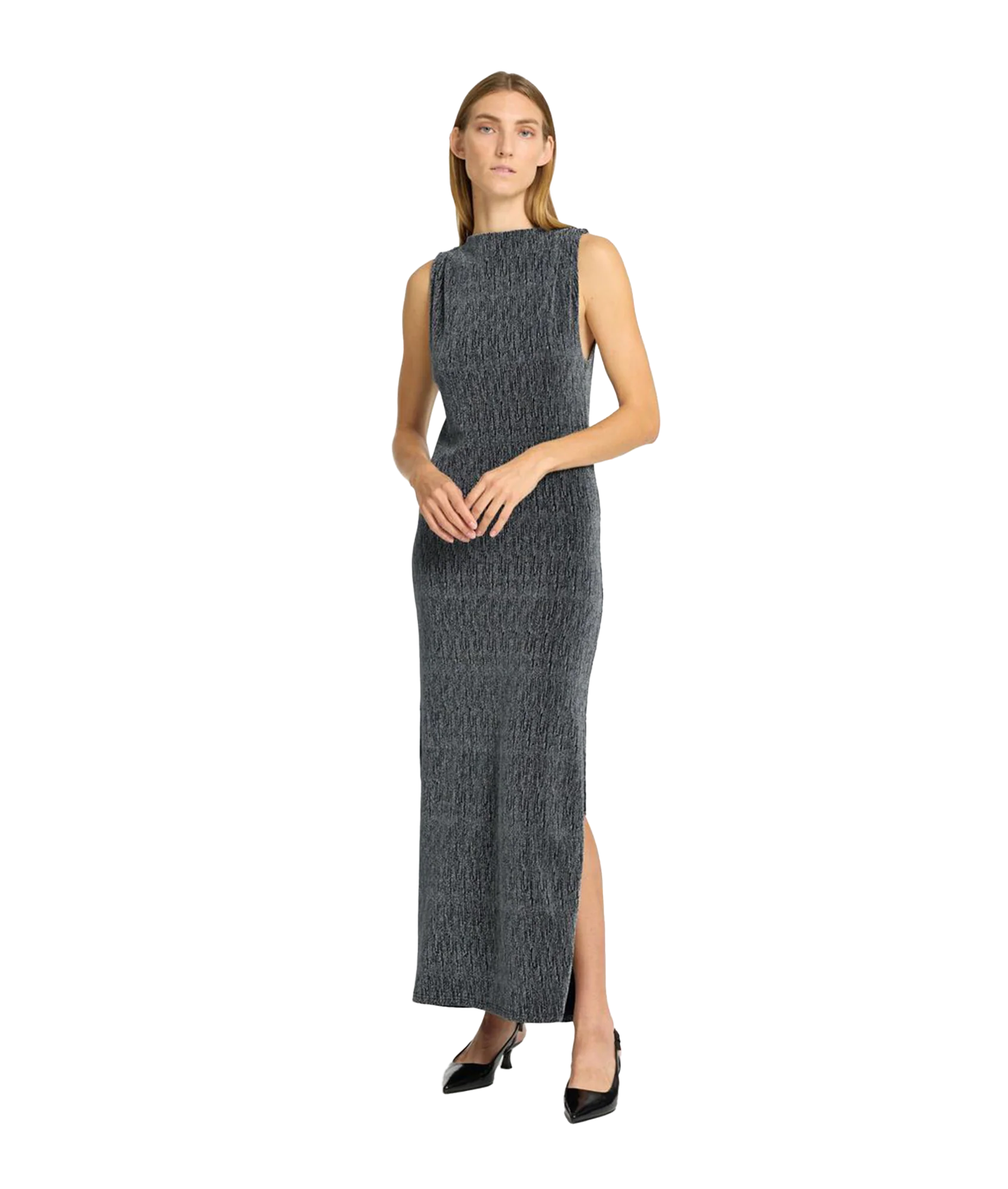 Glittery Maxi Dress - Silver - Image 2