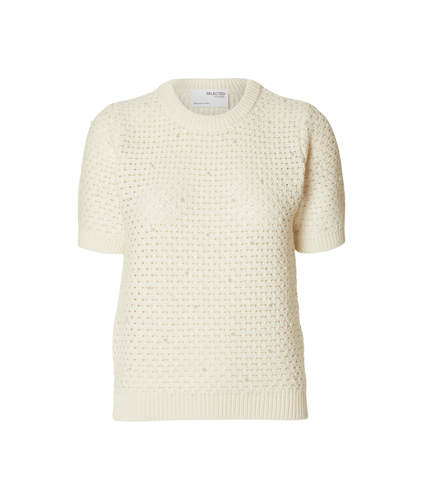 Penny SS Knit O-neck - Beige