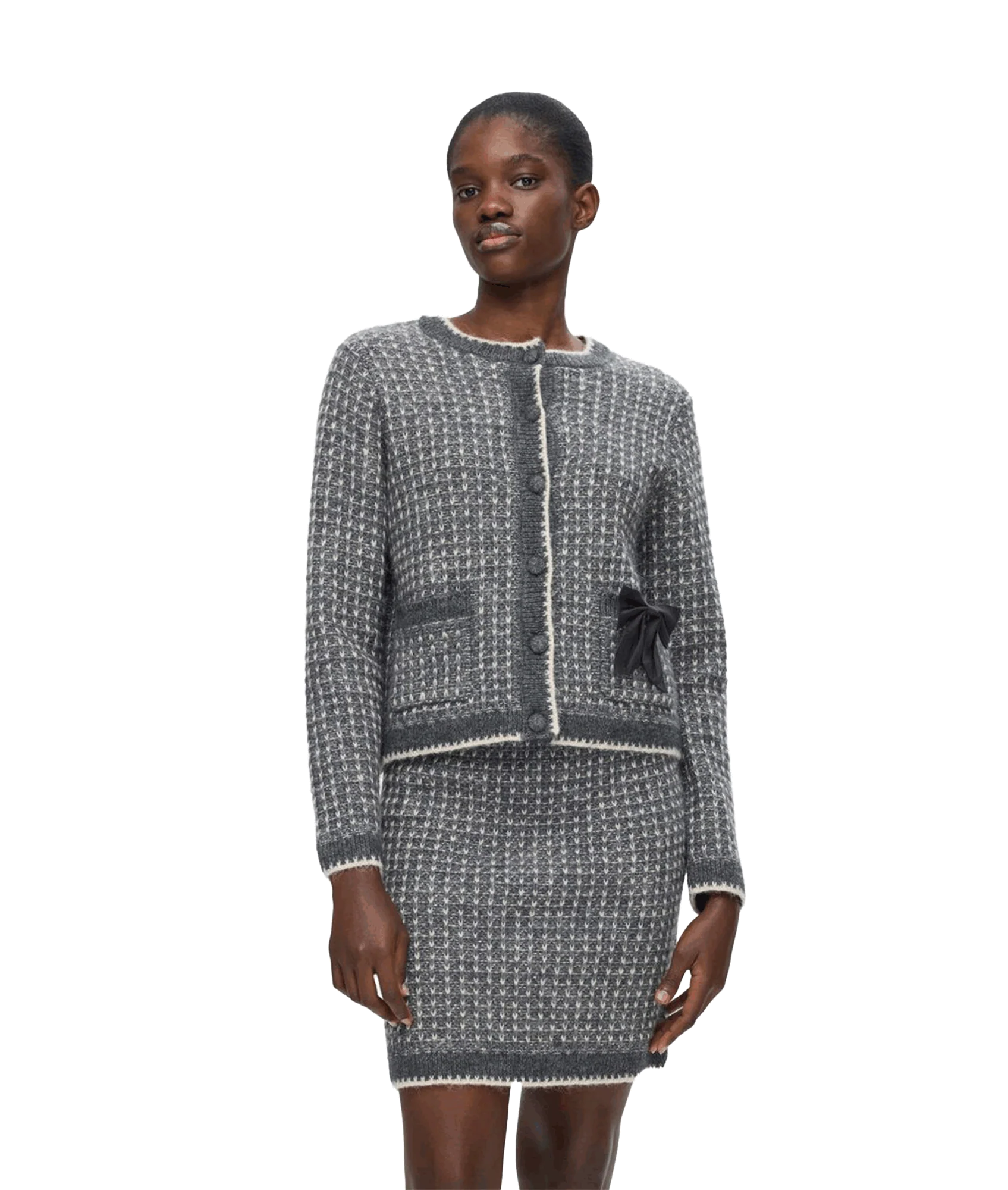 Long Sleeved Knitted Cardigan - Multi - Image 3