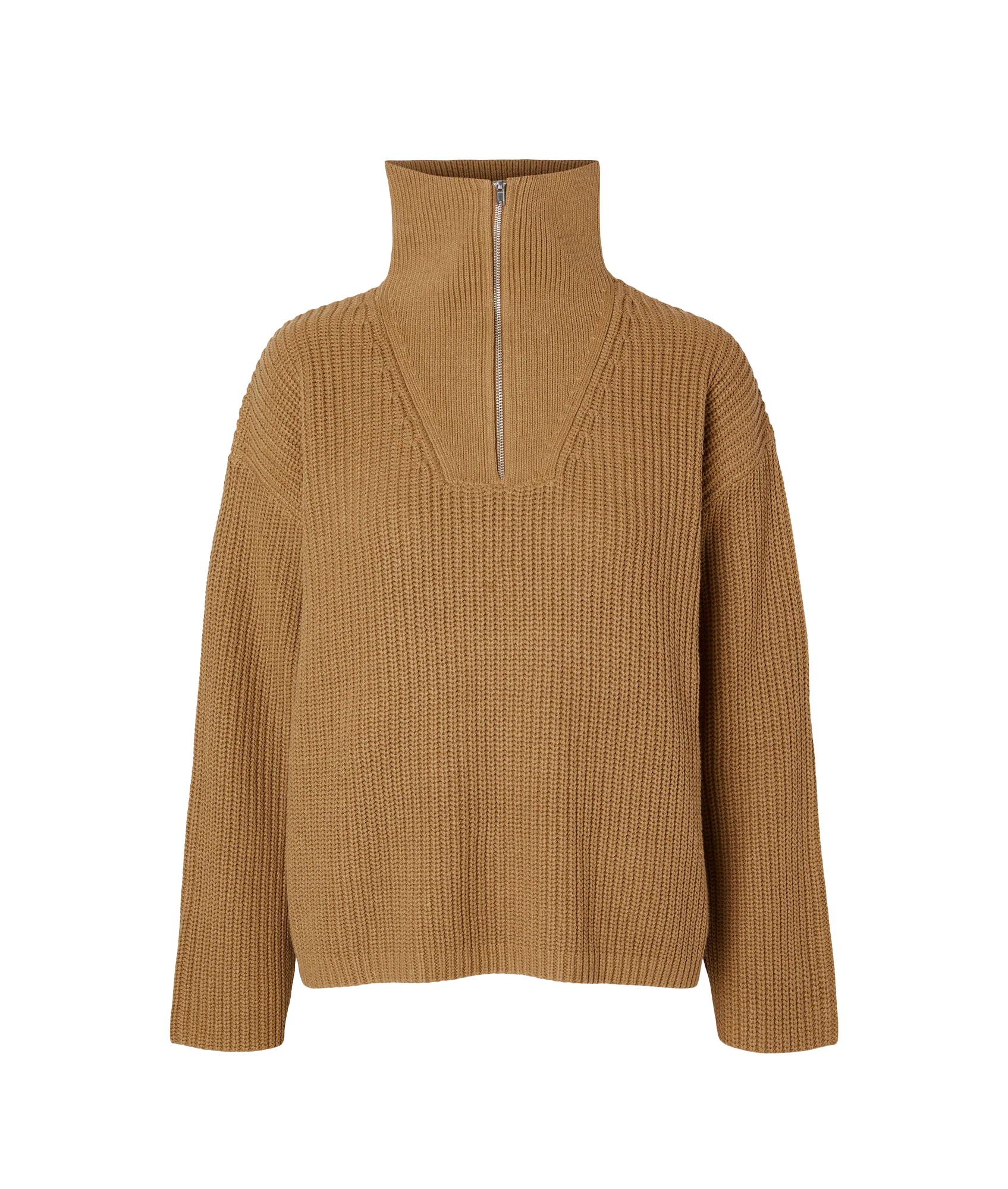 Half Zip Pullover - Brown