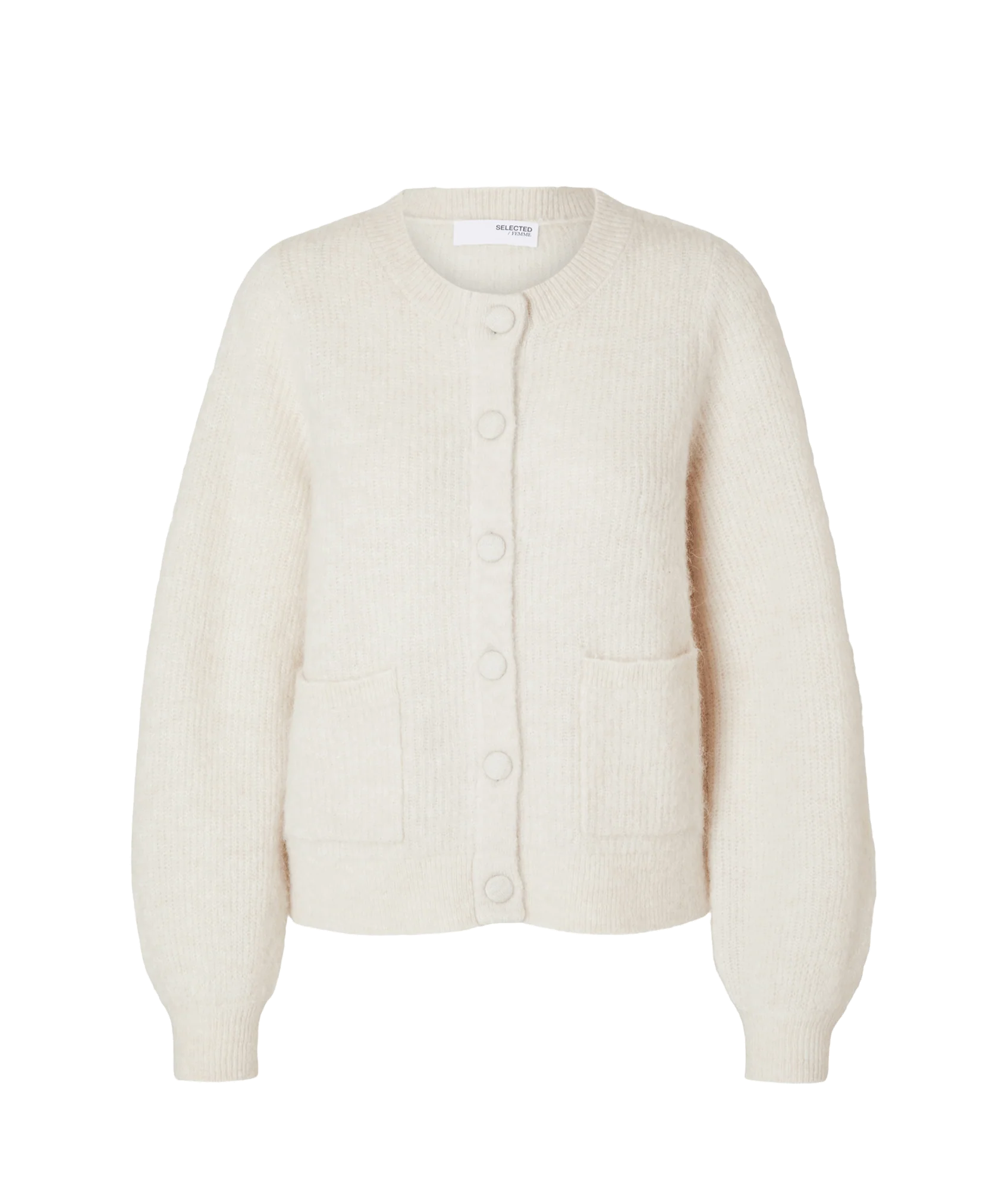 Sia Long Sleeve Knit Pocket Cardigan - Cream
