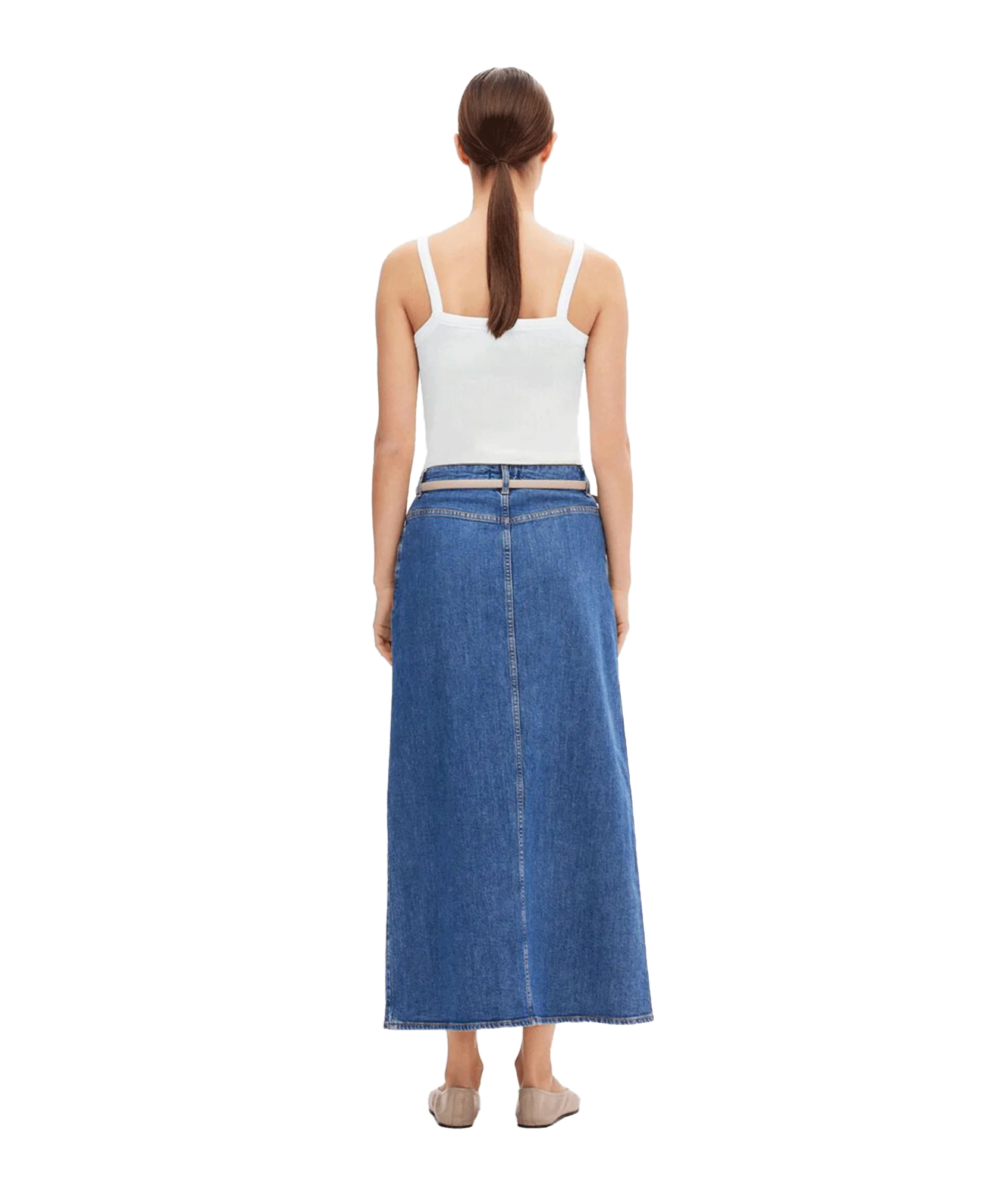 Denim Maxi Skirt - Blue - Image 3