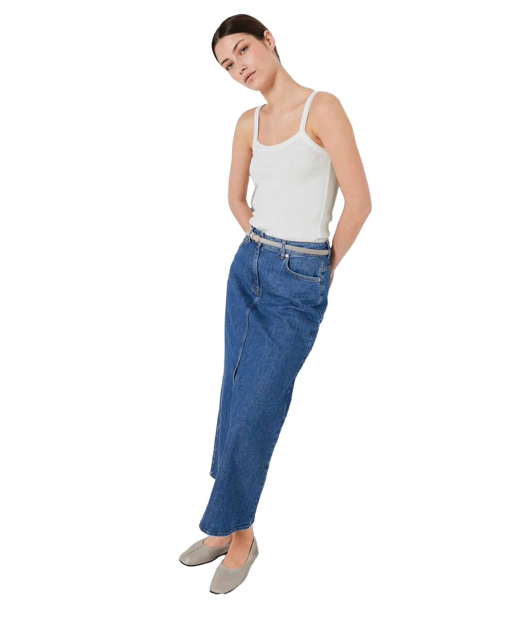 Denim Maxi Skirt - Blue - Image 5
