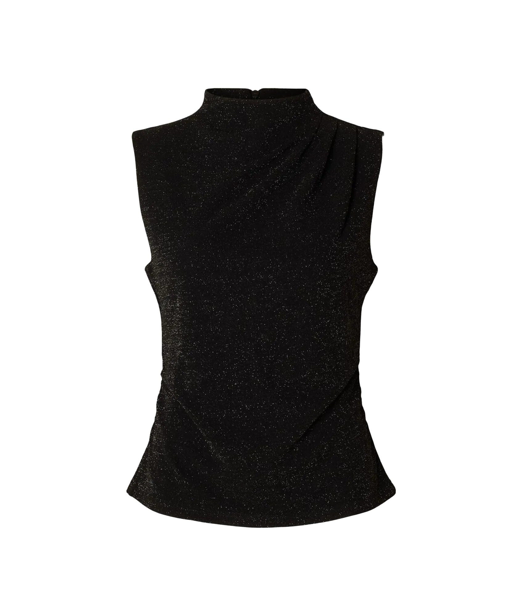 Glitter Sleeveless Top - Black