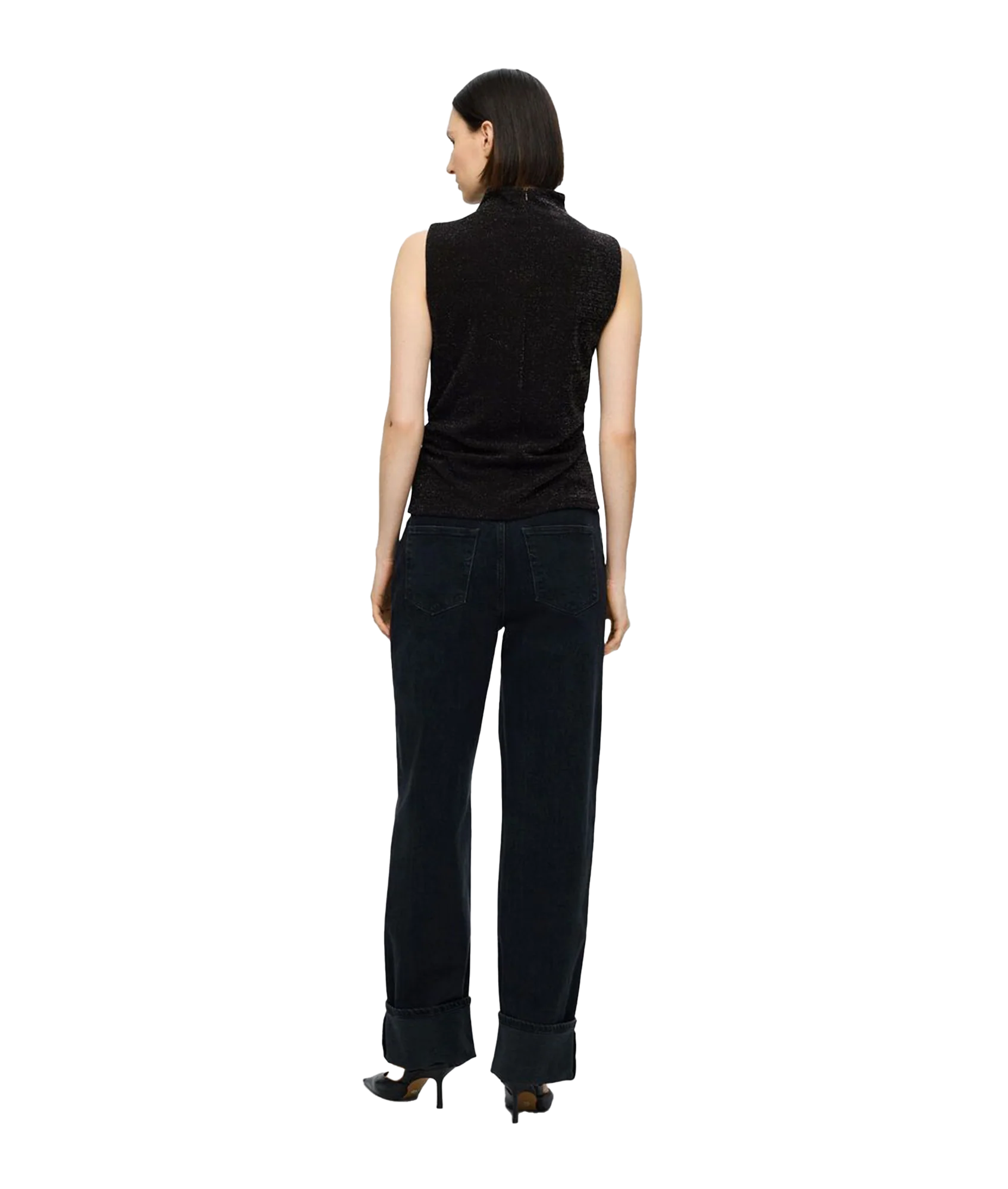 Glitter Sleeveless Top - Black - Image 6