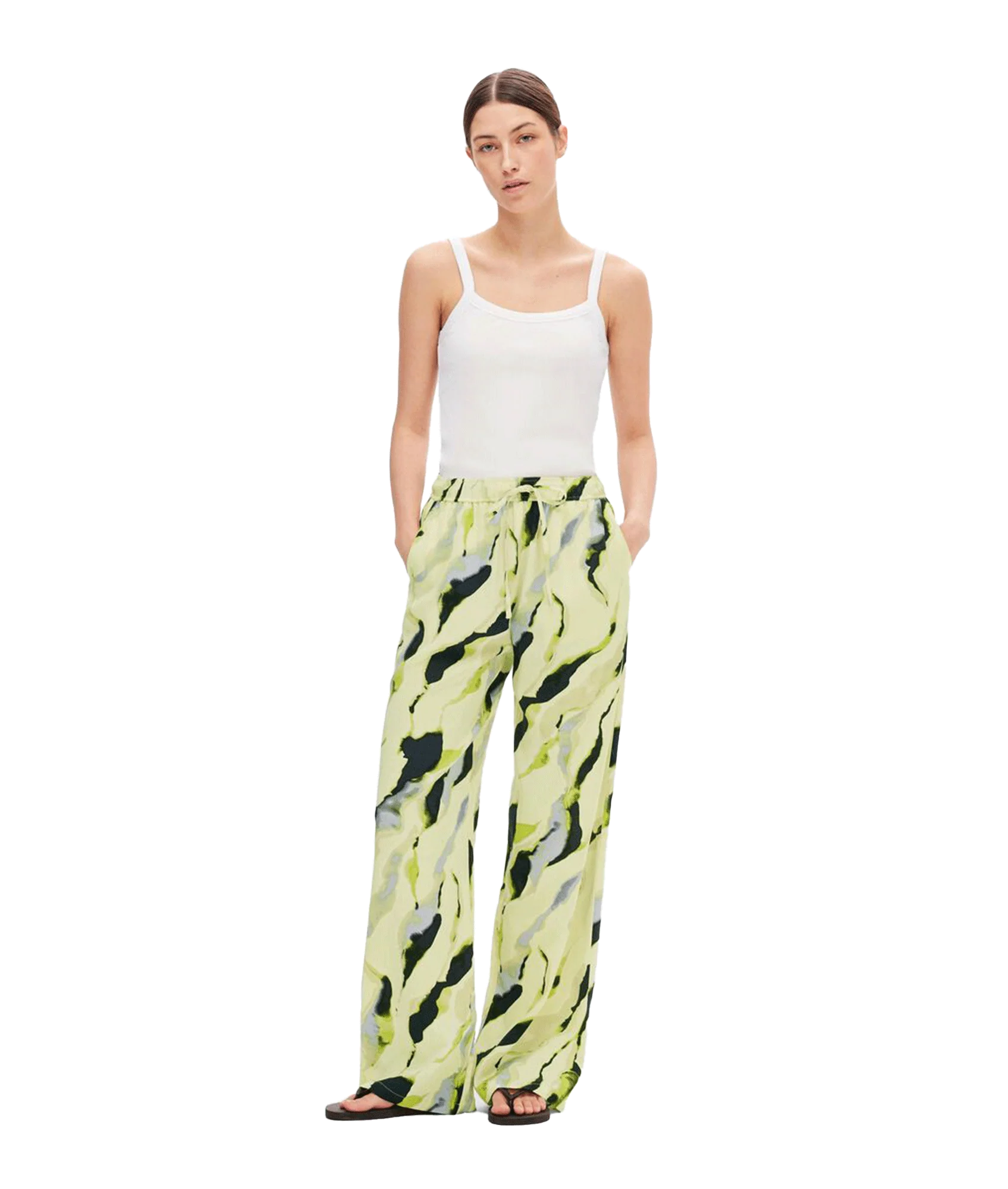 Printed Wide Leg Trousers - Multi - Image 3