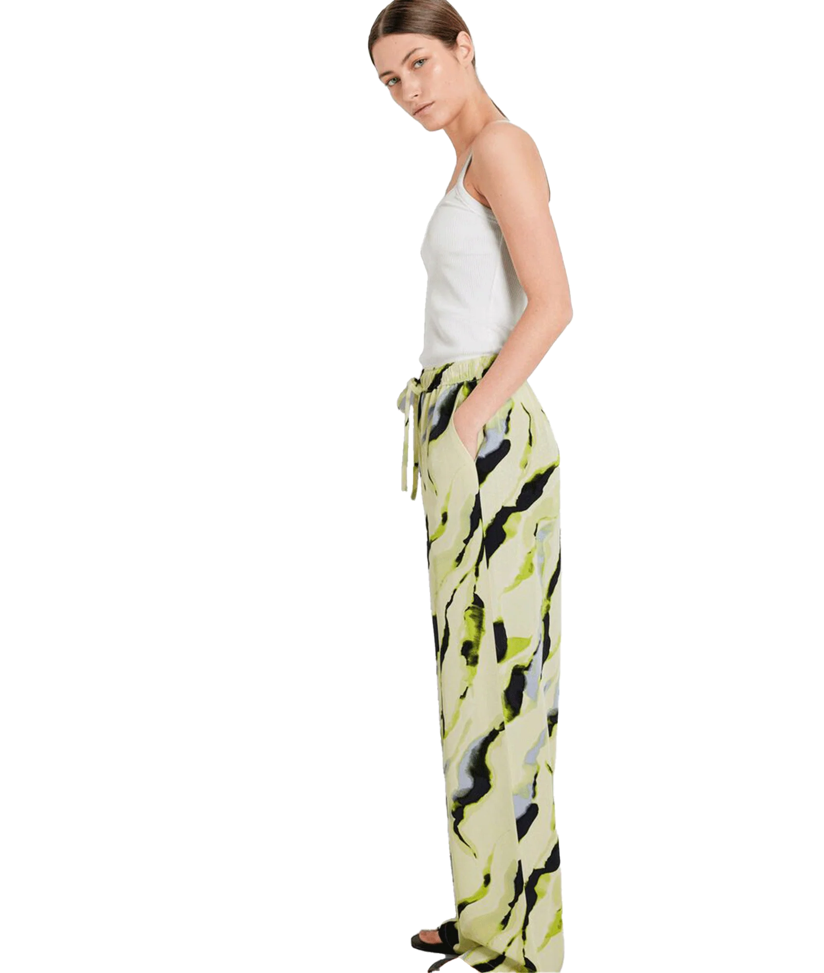 Printed Wide Leg Trousers - Multi - Image 5