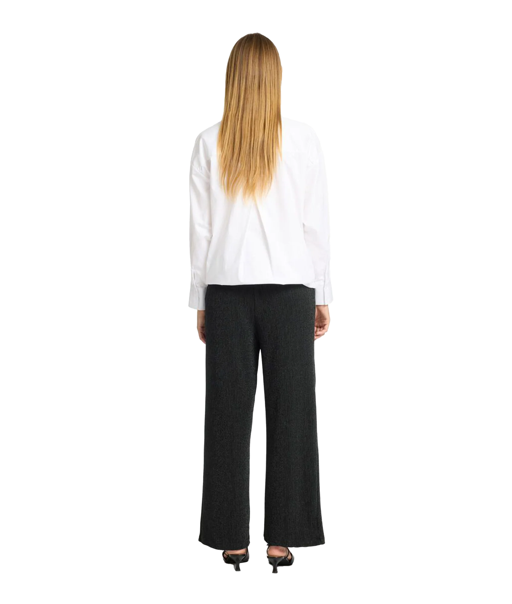 Glittery High Waisted Trousers - Black - Image 6