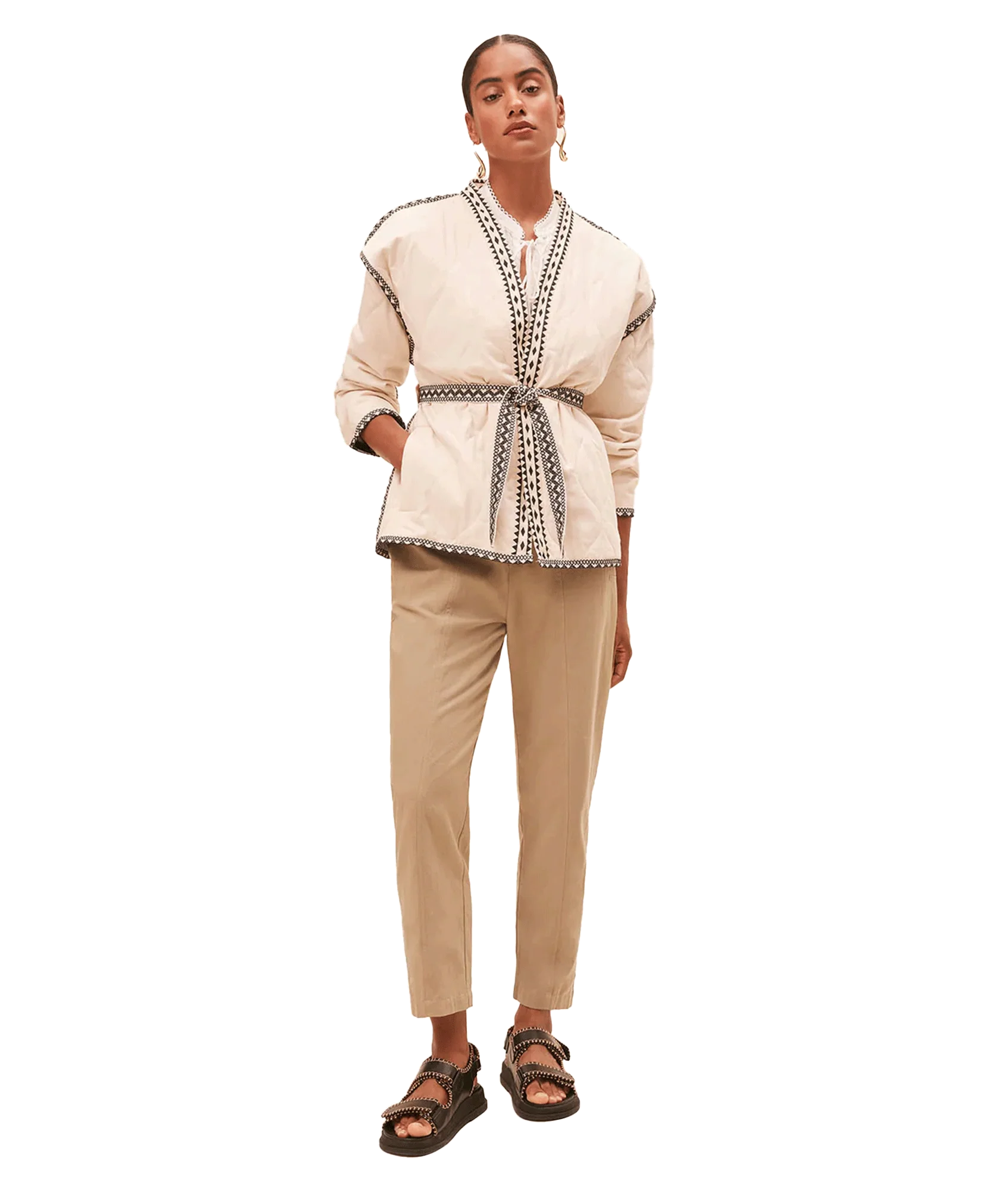 Evan Padded Jacket - Cream - Image 5