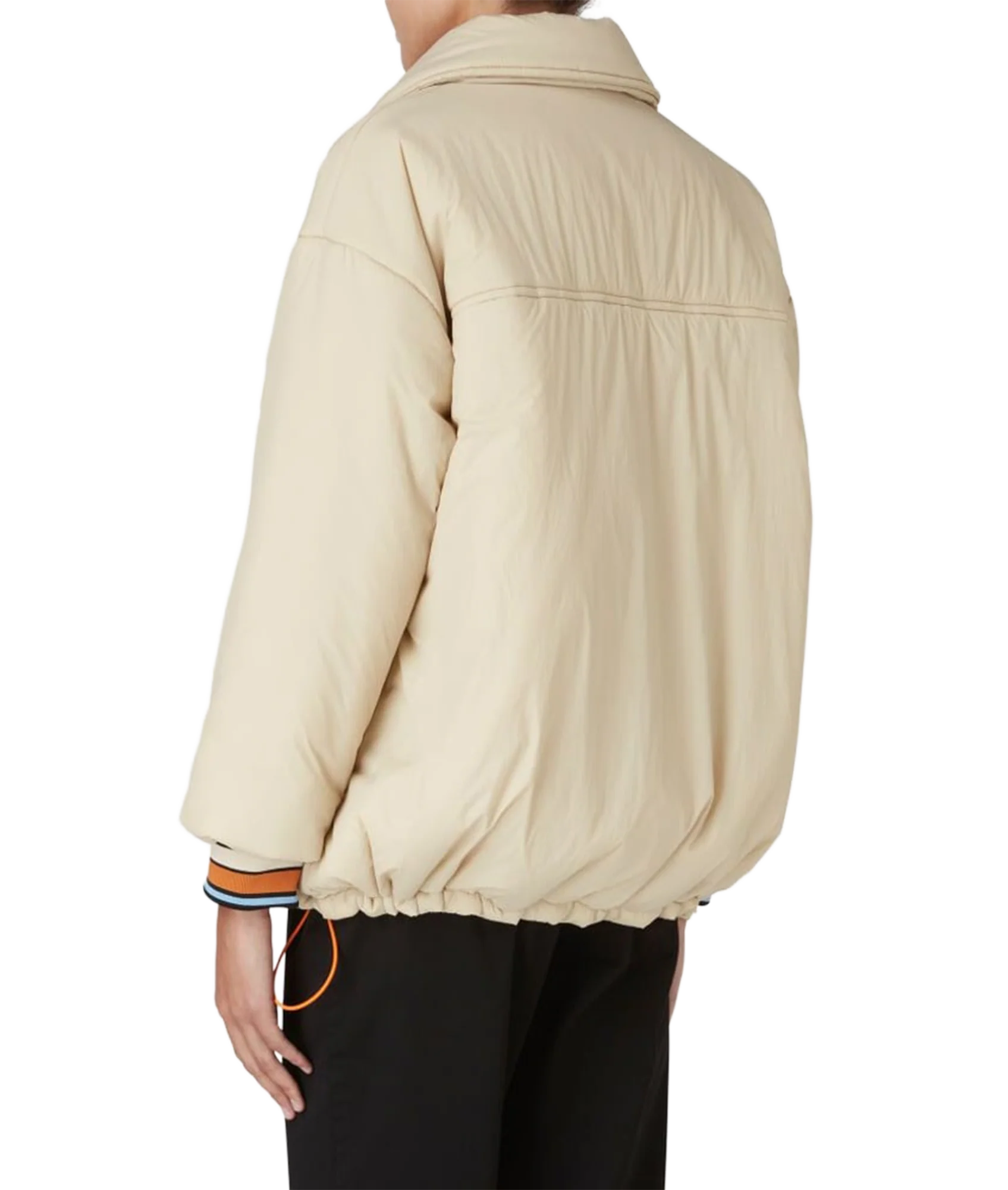 Womens Wadded Nylon Jacket - Brown - Image 3