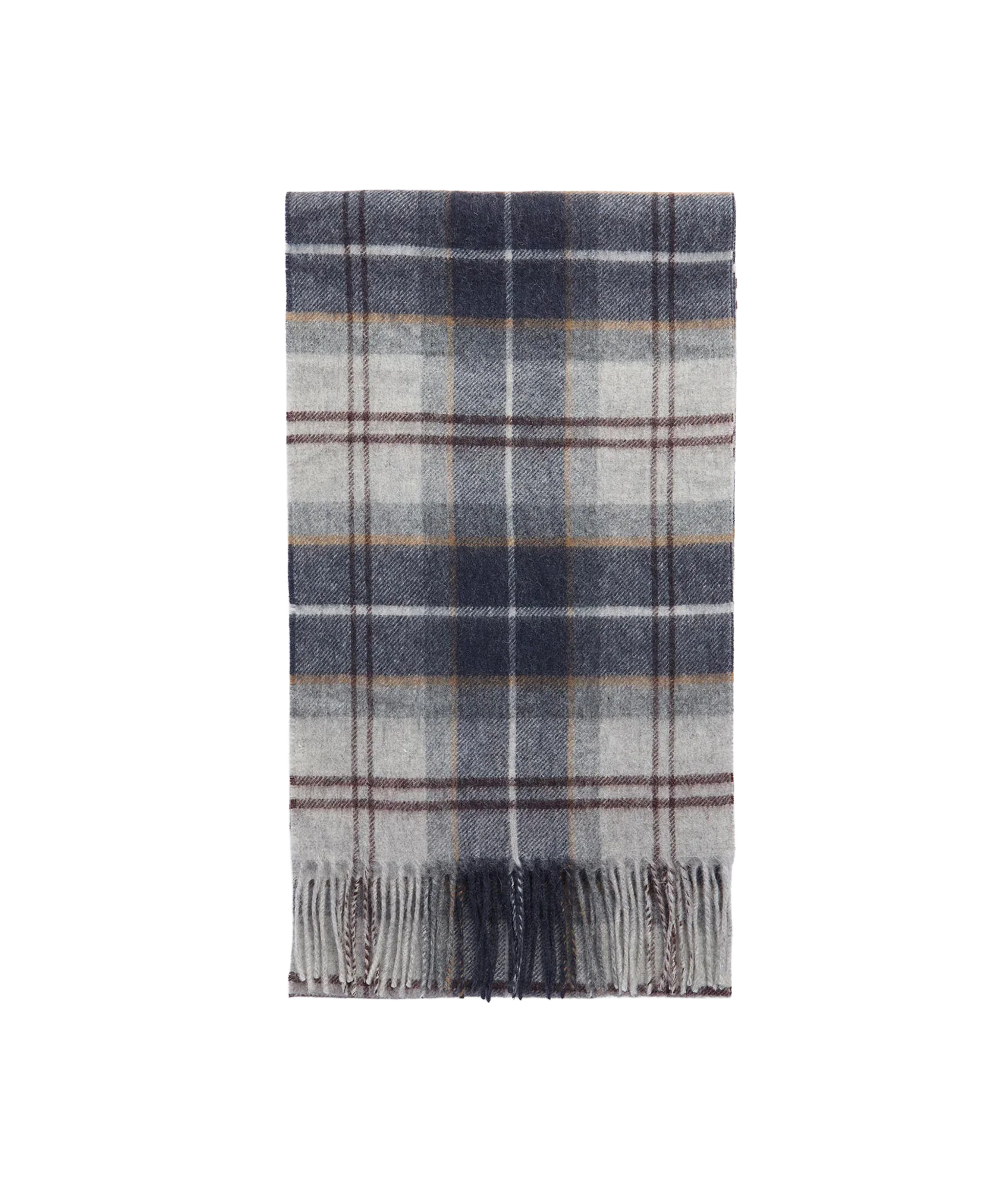 Wool Cashmere Tartan Scarf - Grey Midnight Tartan - Image 2