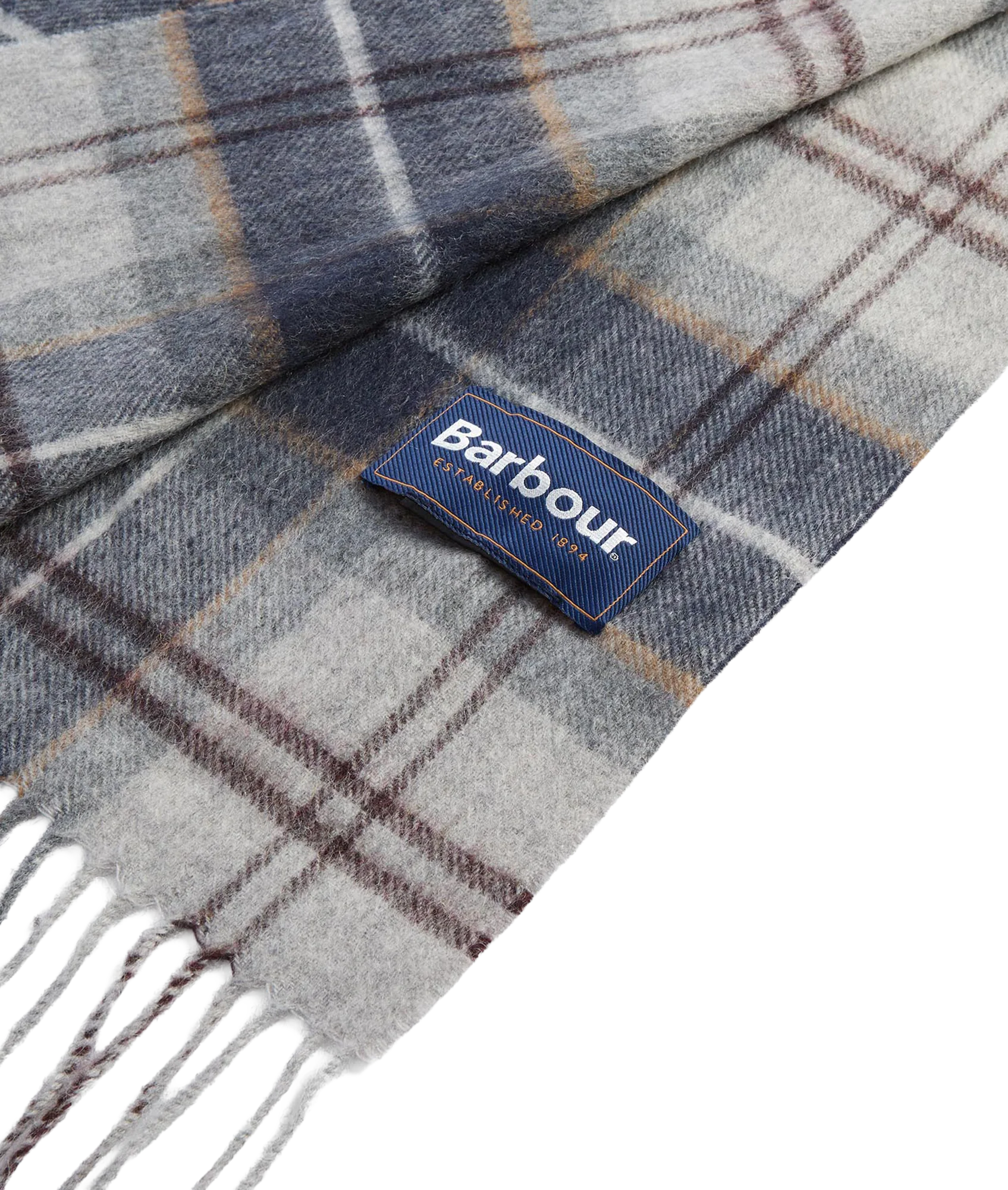 Wool Cashmere Tartan Scarf - Grey Midnight Tartan - Image 3