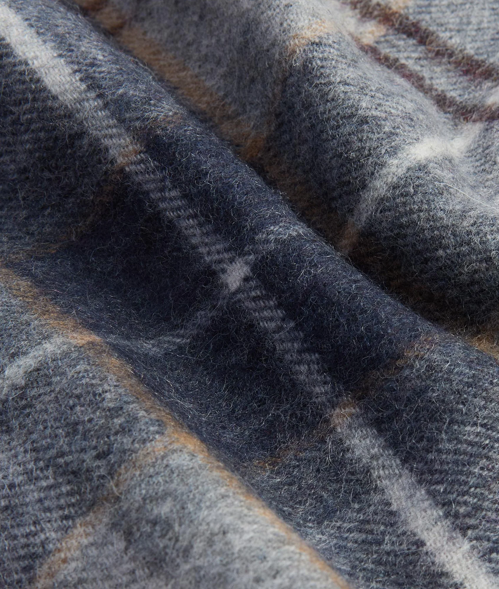 Wool Cashmere Tartan Scarf - Grey Midnight Tartan - Image 5