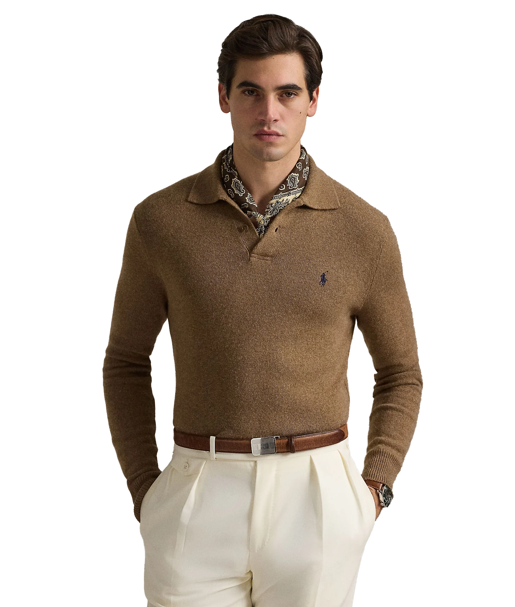 Wool-Cotton Crewneck Sweater - Brown - Image 2