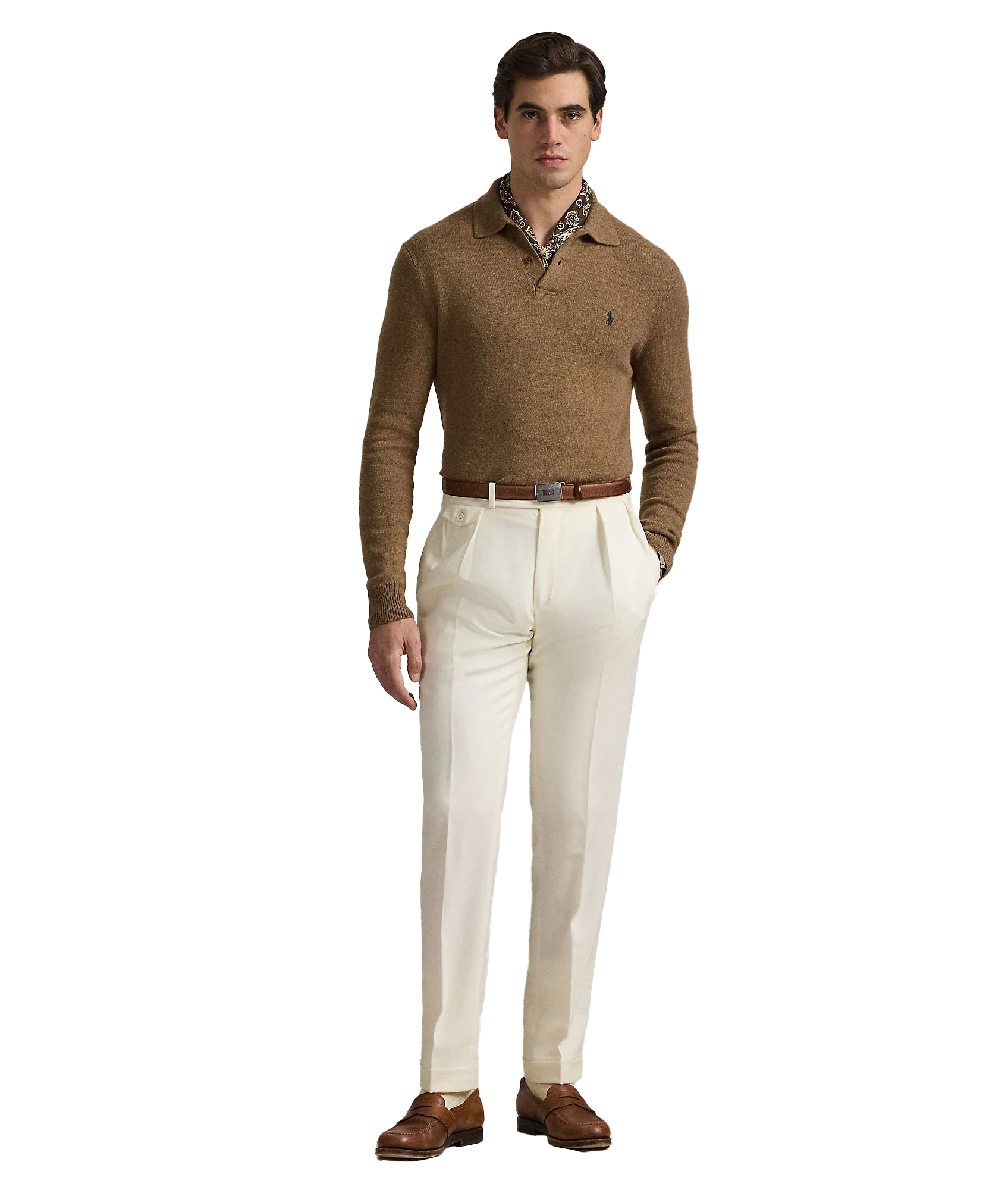 Wool-Cotton Crewneck Sweater - Brown - Image 3