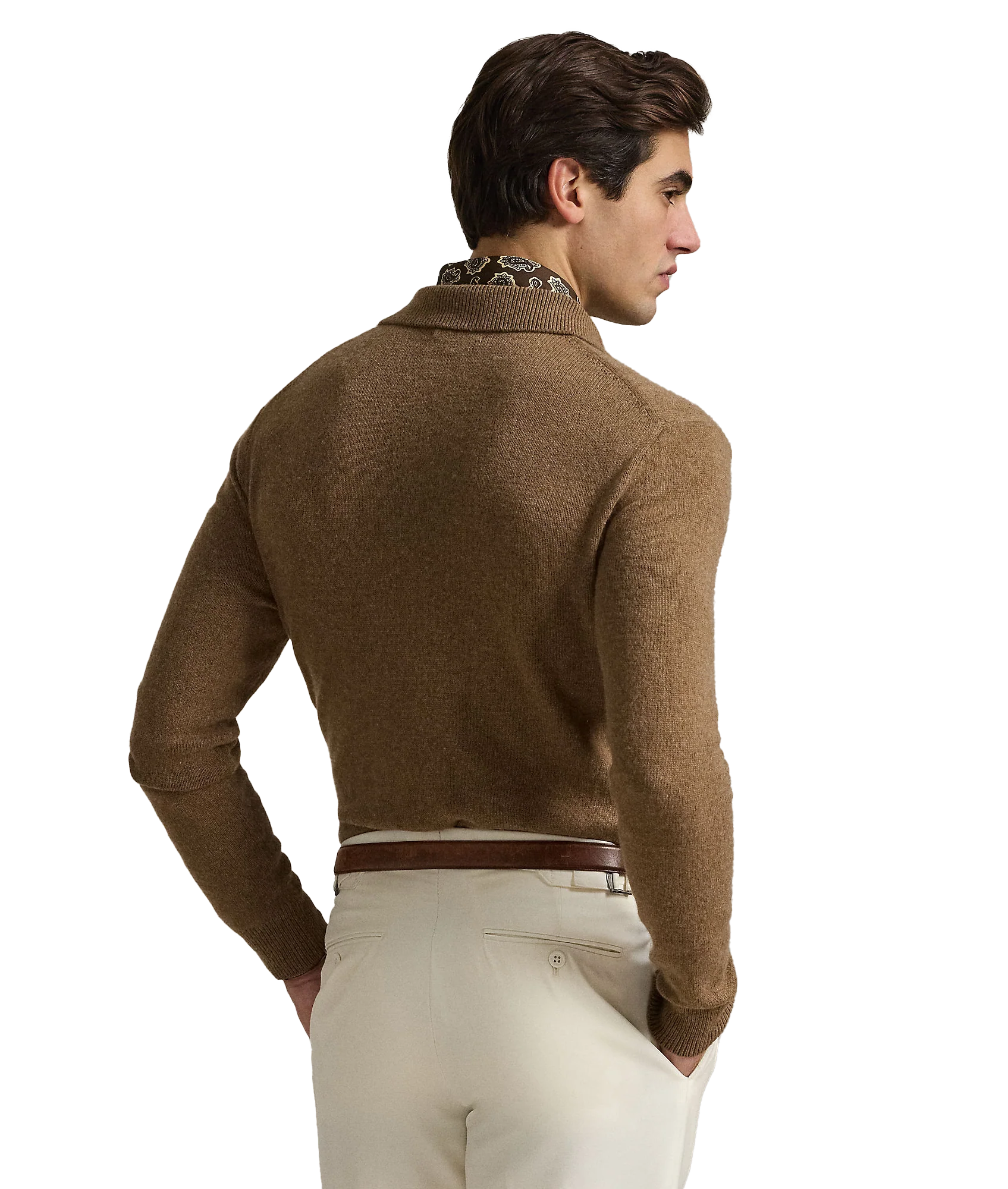 Wool-Cotton Crewneck Sweater - Brown - Image 4
