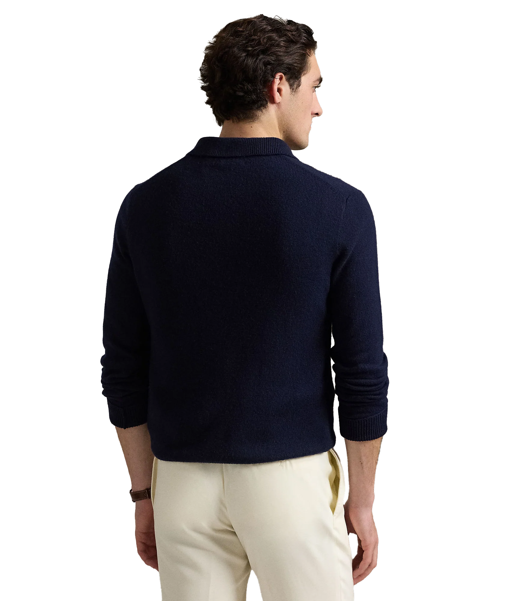 Wool-Cotton Crewneck Sweater - Navy - Image 4