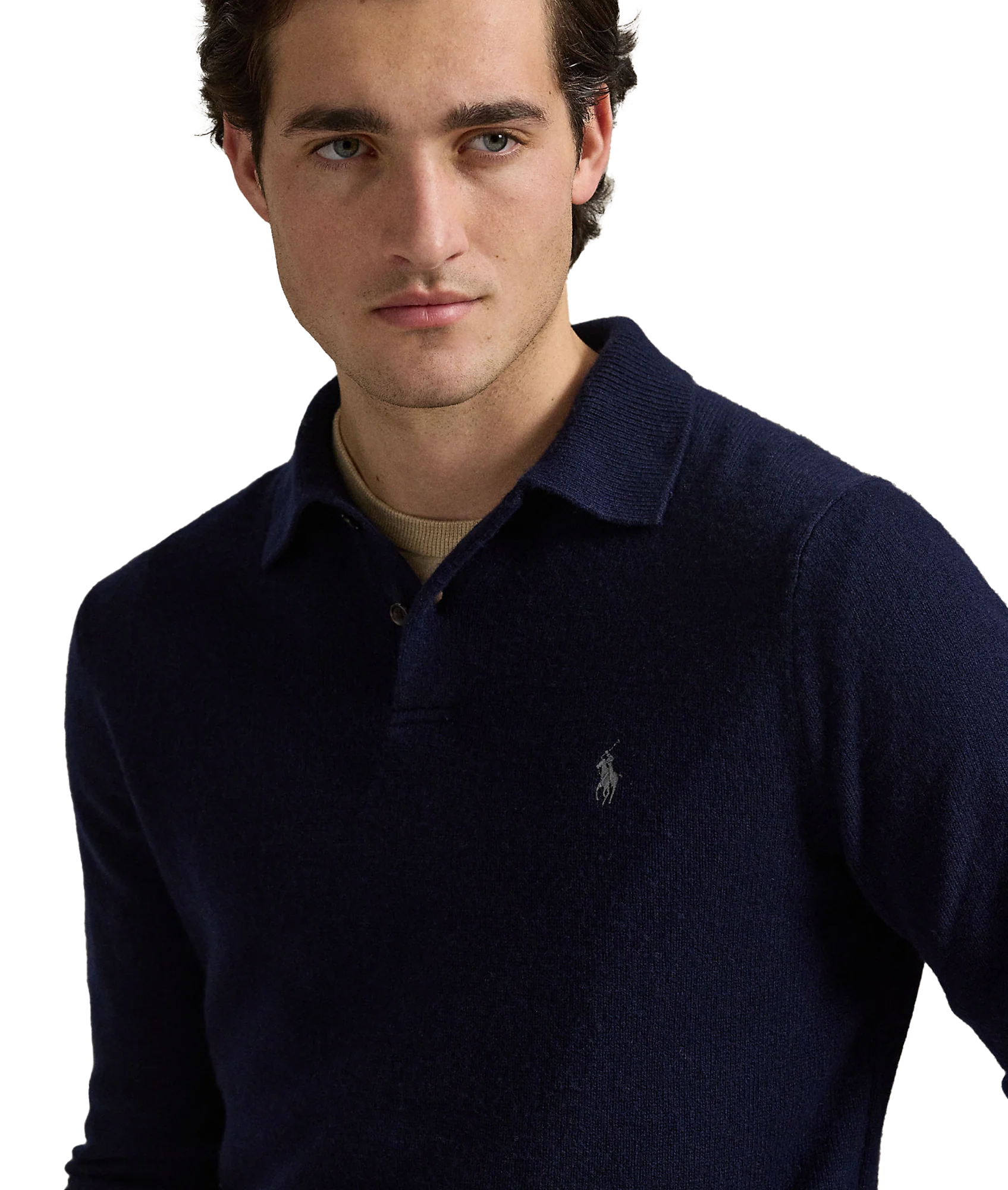 Wool-Cotton Crewneck Sweater - Navy - Image 5