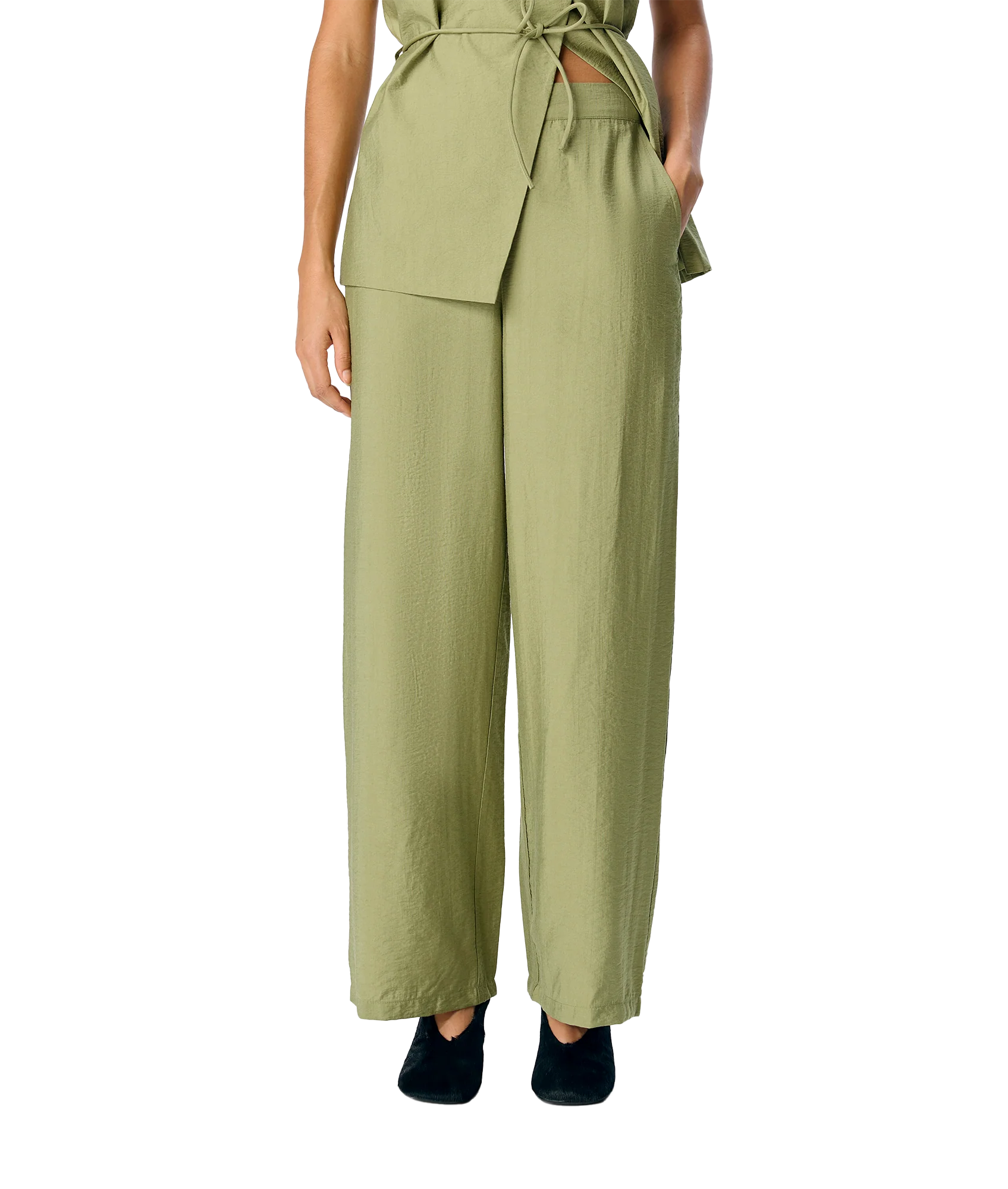 Yui Hw Wide Pants - Green - Image 3