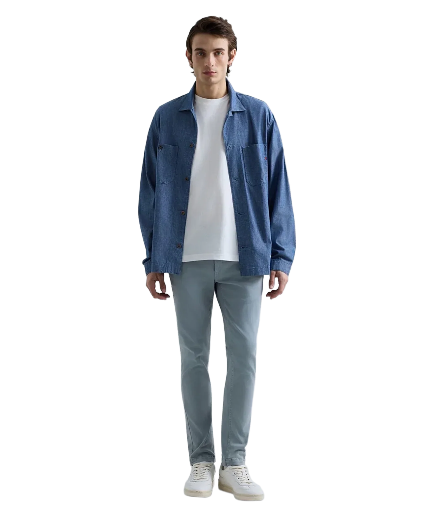 Zeumar Slim Fit Trousers - Pewter Blue - Image 4