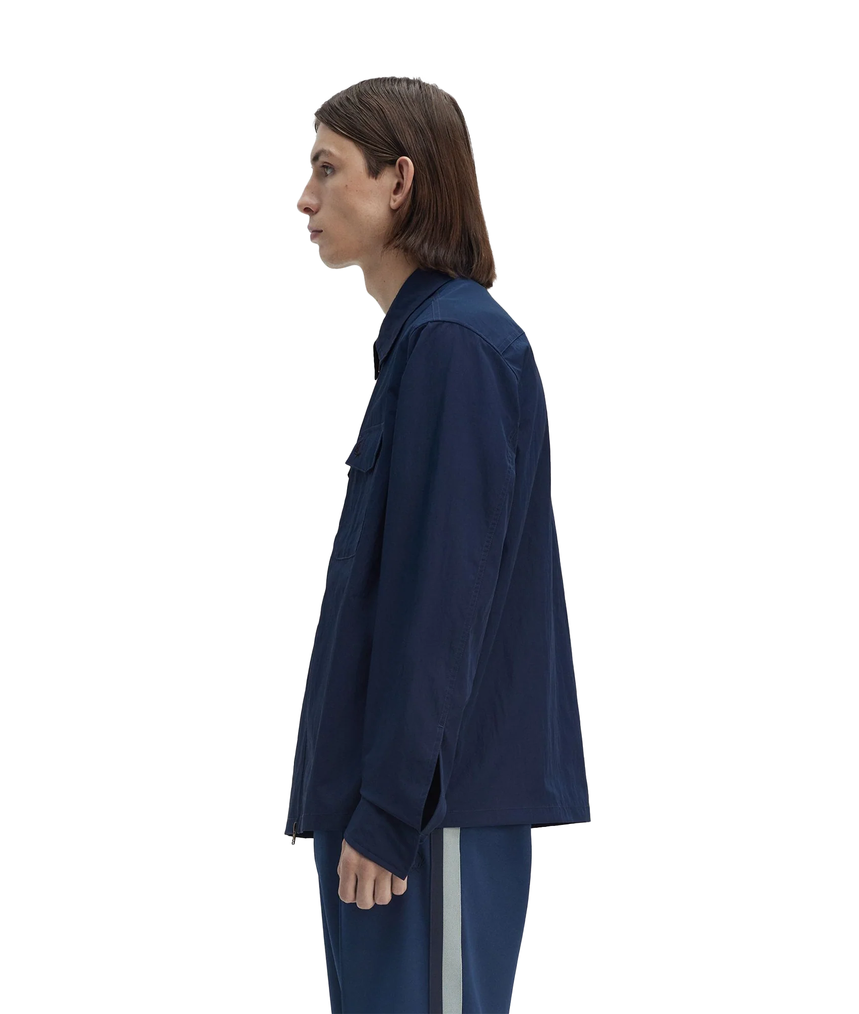 Zip Thru Overshirt - Navy - Image 4